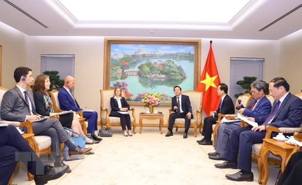 越南政府副总理陈红河会见联合国开发计划署和美国国际开发署驻越代表 - Ảnh 2.
