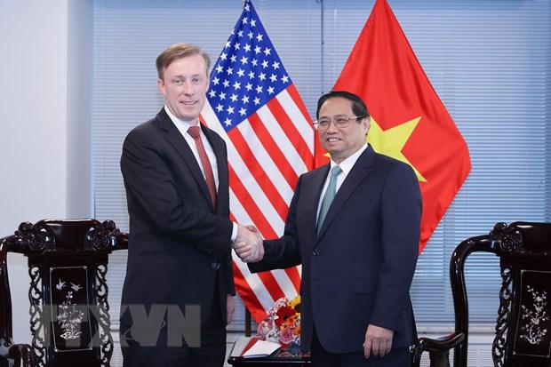 越南政府总理范明正会见美国国家安全顾问杰克·沙利文 - Ảnh 1.
