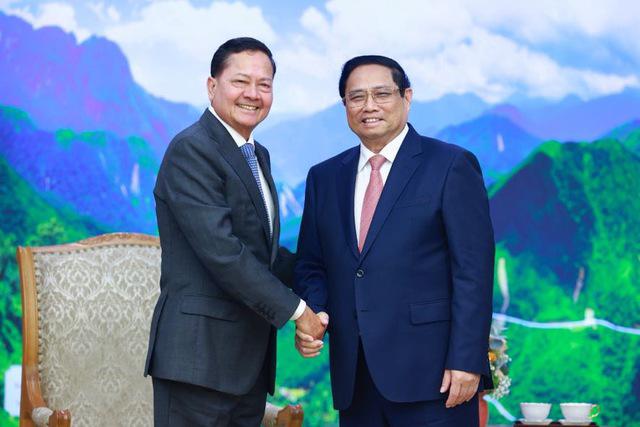 越南政府总理范明正会见柬埔寨副首相涅沙文- Ảnh 1.