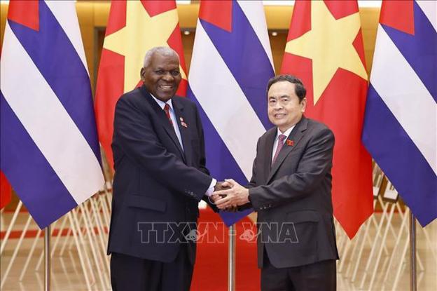 越南国会主席陈青敏同古巴全国人民政权代表大会主席拉索举行会谈- Ảnh 1.