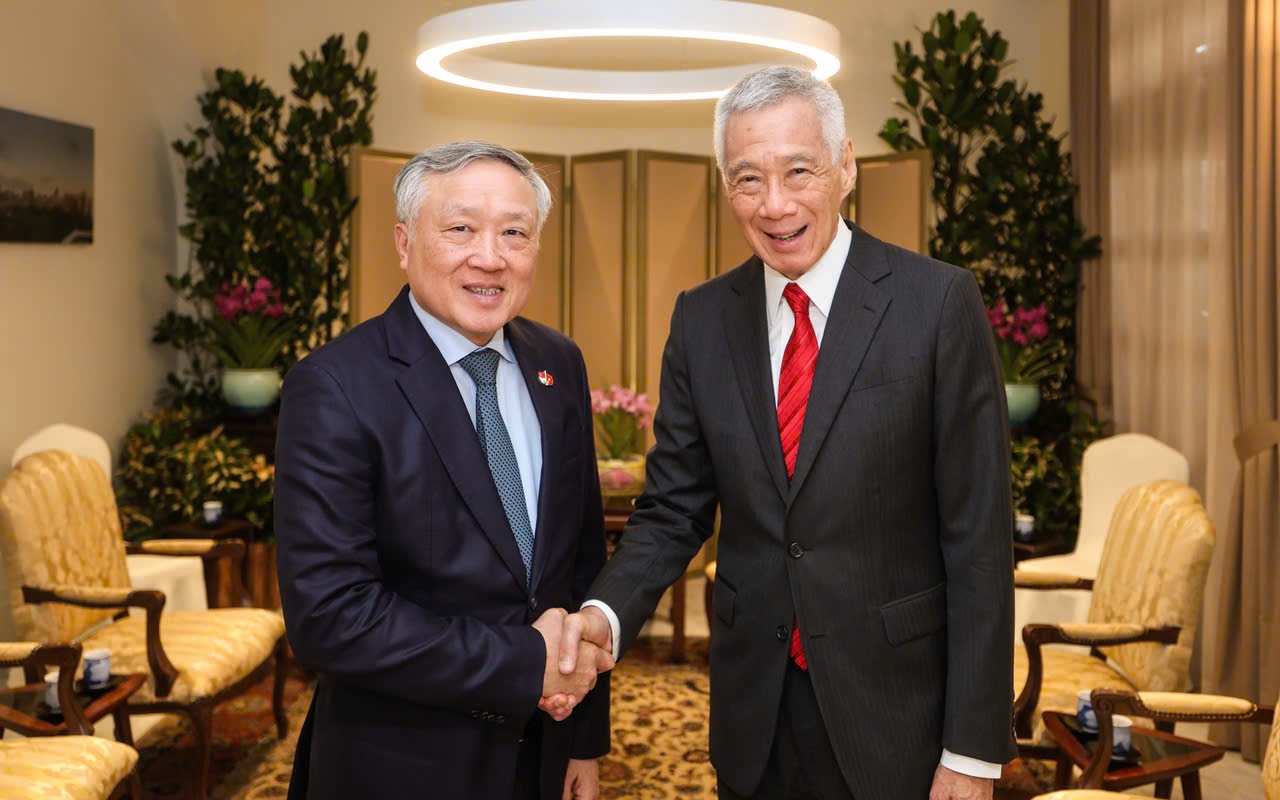 阮和平副总理会见新加坡国务资政李显龙