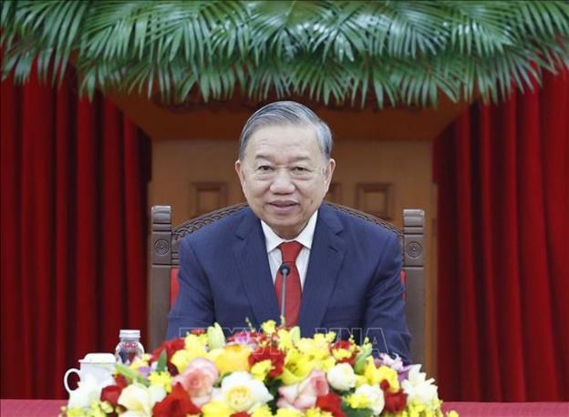 越共中央总书记苏林同中共中央总书记、国家主席习近平通电话- Ảnh 1.