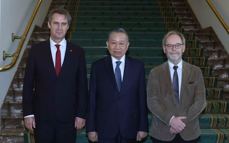 越共中央总书记、国家主席苏林会见比利时联邦参议院议长和众议院议长