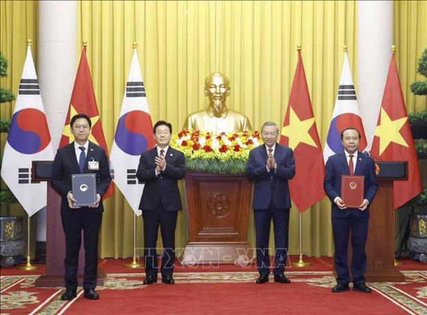 越共中央总书记、国家主席苏林同韩国总统李在明举行会谈- Ảnh 3.