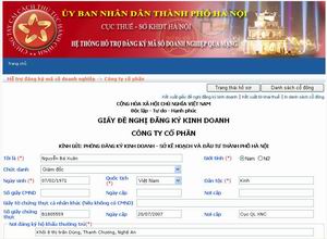 Hà Nội pilots online business registration service