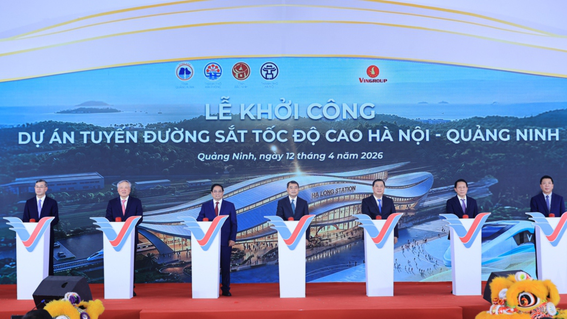 Thủ tướng Lê Minh Hưng dự lễ khởi công tuyến đường sắt tốc độ cao Hà Nội-Quảng Ninh