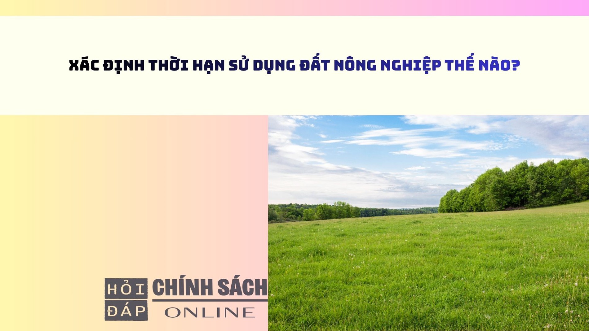Xác định thời hạn sử dụng đất nông nghiệp thế nào?