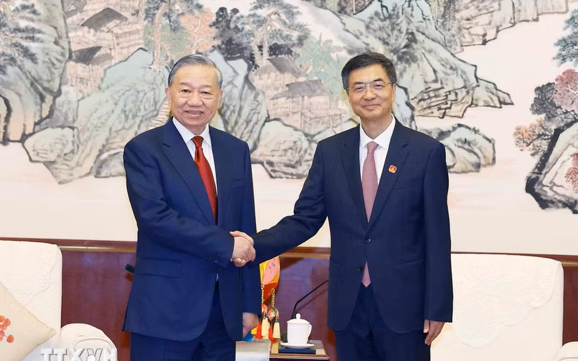 越共中央总书记、国家主席苏林会见中国广西壮族自治区党委书记陈刚