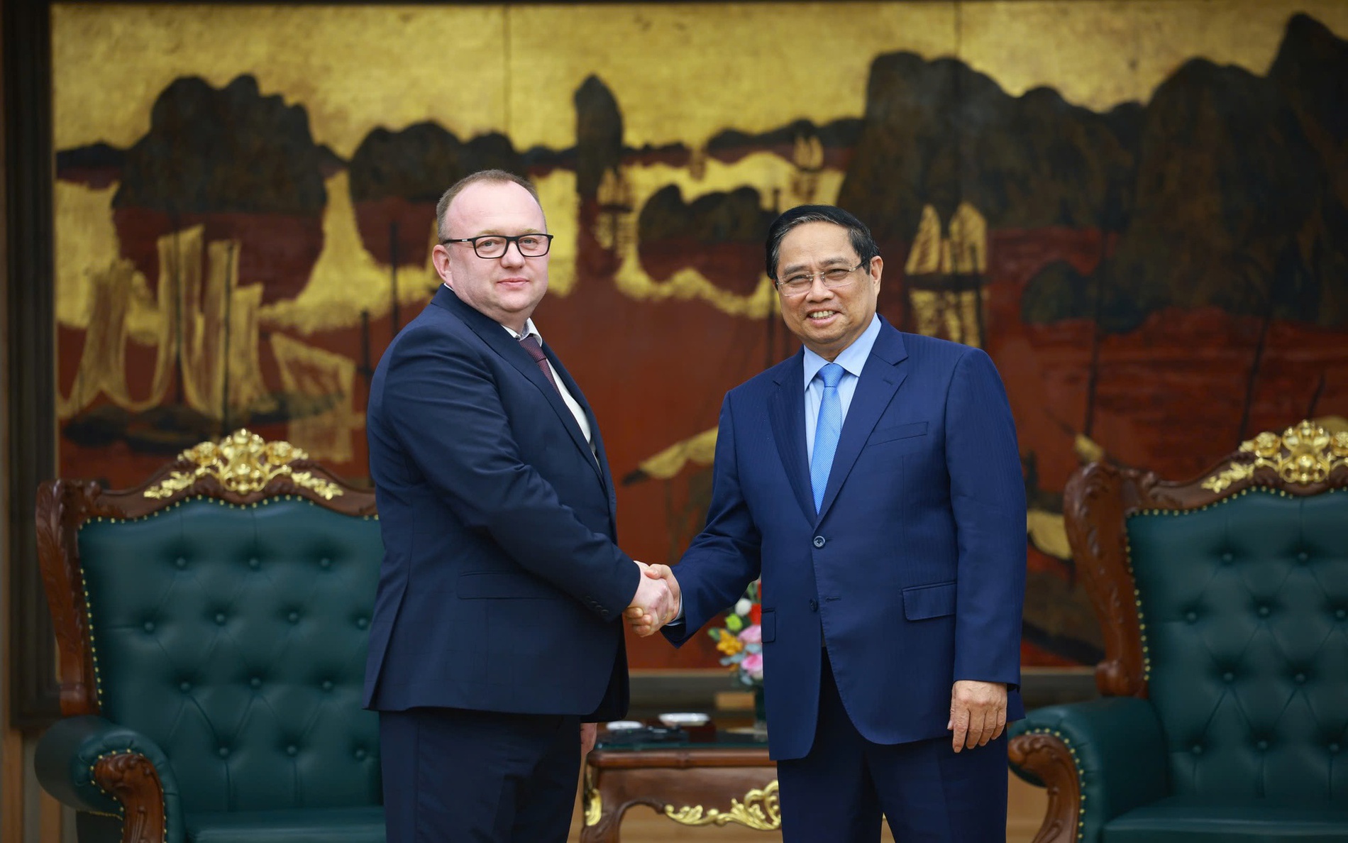 范明政总理会见白俄罗斯国家司法鉴定委员会主席沃尔科夫