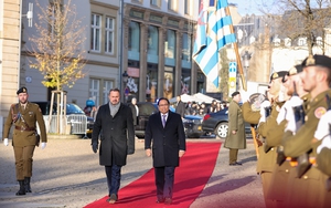 Chùm ảnh: Lễ đón chính thức Thủ tướng Phạm Minh Chính thăm Luxembourg