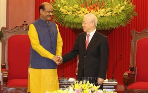 Tổng Bí thư Nguyễn Phú Trọng tiếp Chủ tịch Hạ viện Ấn Độ Om Birla 