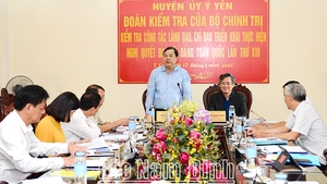 Đoàn kiểm tra của Bộ Chính trị làm việc tại Nam Định