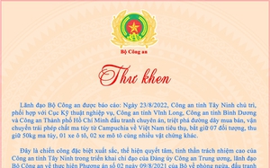 Khen Công an tỉnh Tây Ninh triệt phá đường dây mua bán, vận chuyển trái phép chất ma túy