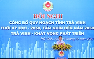 Thủ tướng Phạm Minh Chính dự hội nghị công bố Quy hoạch tỉnh Trà Vinh và lễ hợp long cầu Mỹ Thuận 2