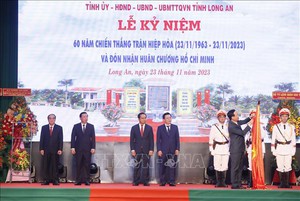 Chủ tịch nước Võ Văn Thưởng dự lễ kỷ niệm 60 năm Chiến thắng trận Hiệp Hòa