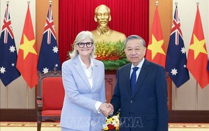 越共中央总书记苏林会见澳大利亚总督萨曼莎·莫斯廷