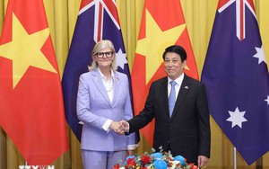 越南国家主席梁强与澳大利亚总督萨曼莎·莫斯廷举行会谈