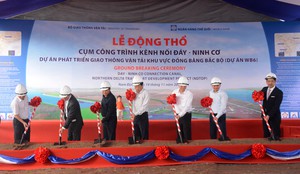 Khởi công xây dựng cụm công trình kênh nối Đáy- Ninh Cơ tại Nam Định