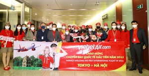 Vietjet chào đón chuyến bay quốc tế đầu tiên ngày đầu năm mới từ Tokyo, Nhật Bản 