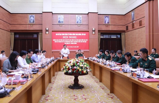 Hình ảnh: Đoàn Ban Nội chính Trung ương làm việc với Quân ủy Trung ương số 1