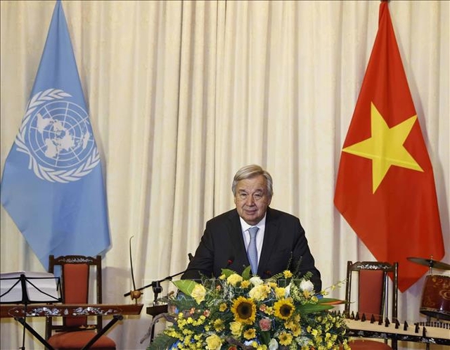 Chủ tịch nước Nguyễn Xuân Phúc và Tổng Thư ký LHQ Antonio Guterres chủ trì Lễ kỉ niệm 45 năm Việt Nam gia nhập LHQ - Ảnh 2.