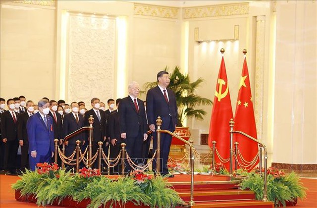 Lễ đón chính thức Tổng Bí thư Nguyễn Phú Trọng và Đoàn đại biểu cấp cao Việt Nam - Ảnh 3.