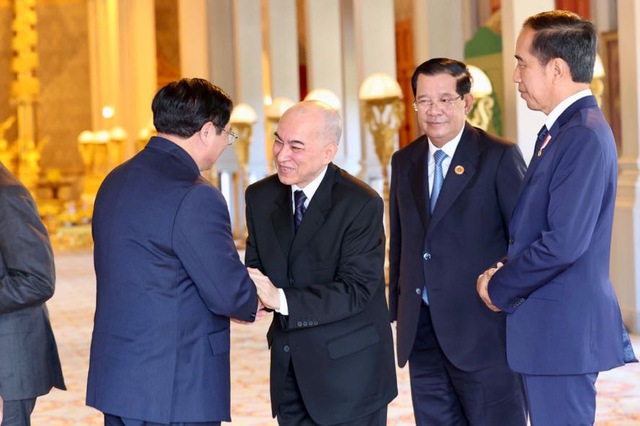 Lãnh đạo các nước ASEAN tiếp kiến Quốc vương Campuchia - Ảnh 1.
