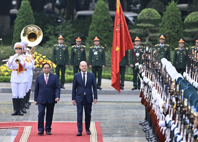 Chùm ảnh: Thủ tướng Phạm Minh Chính chủ trì lễ đón chính thức Thủ tướng CHLB Đức - Ảnh 2.