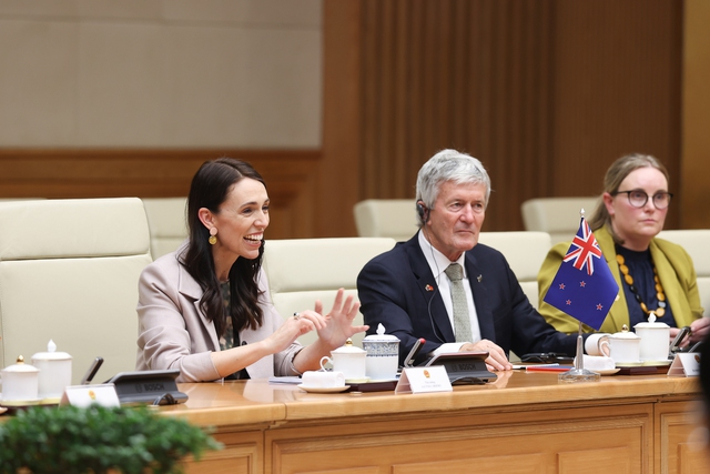 Chùm ảnh: Thủ tướng Phạm Minh Chính chủ trì lễ đón chính thức Thủ tướng New Zealand - Ảnh 9.
