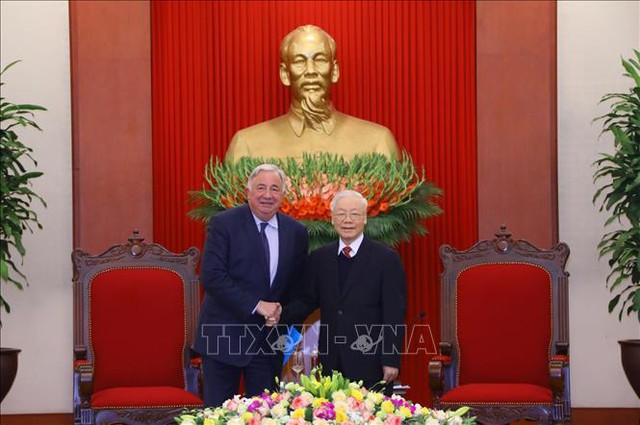 Tổng Bí thư Nguyễn Phú Trọng tiếp Chủ tịch Thượng viện Pháp - Ảnh 1.