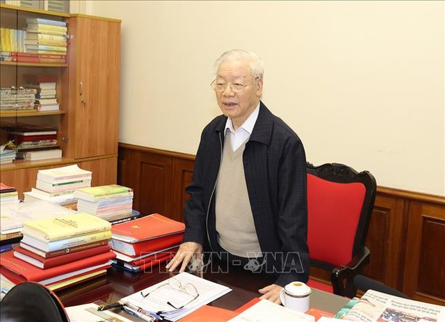 Tổng Bí thư Nguyễn Phú Trọng chủ trì cuộc họp lãnh đạo chủ chốt - Ảnh 1.