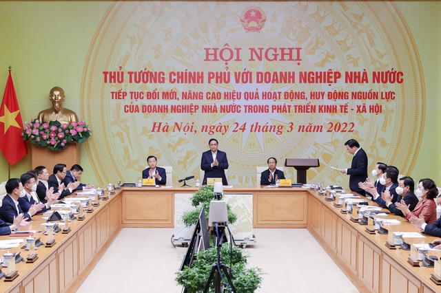 Thủ tướng Phạm Minh Chính chủ trì Hội nghị trực tuyến toàn quốc để phát triển doanh nghiệp nhà nước - Ảnh 1.