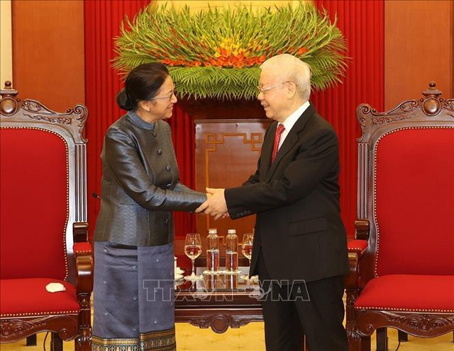 Tổng Bí thư Nguyễn Phú Trọng tiếp Ủy viên Bộ Chính trị, Phó Chủ tịch nước Lào - Ảnh 1. Tổng Bí thư Nguyễn Phú Trọng tiếp Ủy viên Bộ Chính trị, Phó Chủ tịch nước Lào - Ảnh 1.