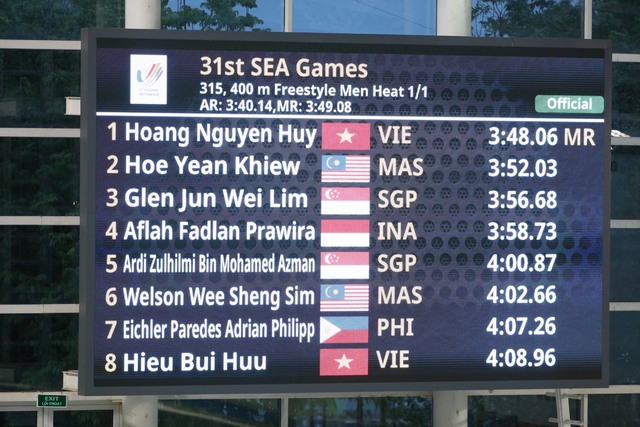 Chung kết Bơi lội 400m tự do nam: Huy Hoàng phá kỷ lục SEA Games - Ảnh 5.