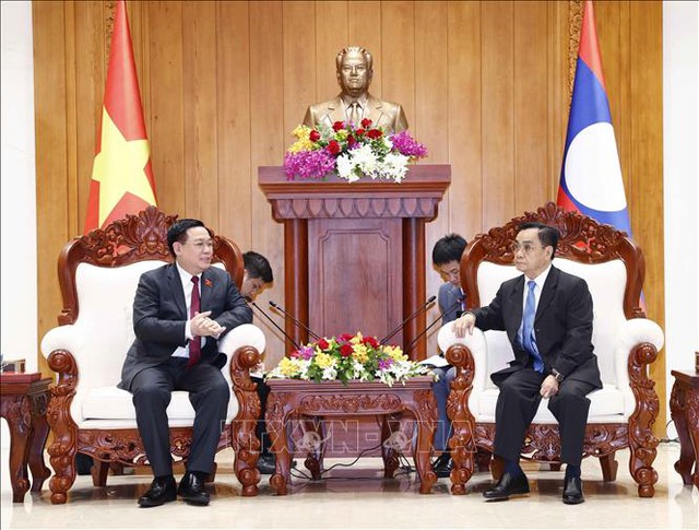 Chủ tịch Quốc hội Vương Đình Huệ hội kiến Thủ tướng Lào Phankham Viphavanh - Ảnh 4.