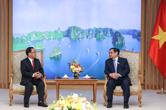 Thủ tướng Phạm Minh Chính tiếp Tổng Thanh tra Nhà nước Lào - Ảnh 3.