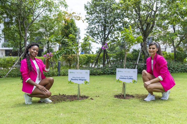 Hai Hoa hậu Trái Đất truyền cảm hứng cho xu hướng sống xanh và bảo vệ môi trường - Ảnh 1.