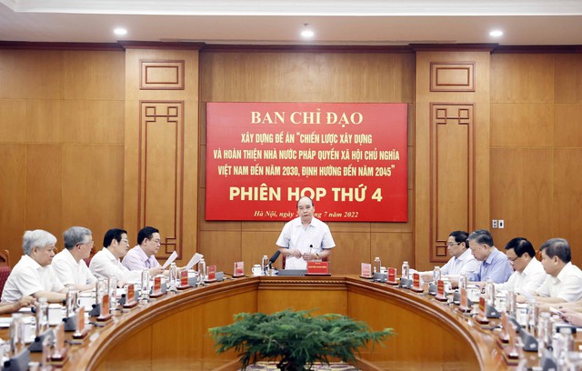 Chủ tịch nước Nguyễn Xu&acirc;n Ph&uacute;c chủ tr&igrave; phi&ecirc;n họp thứ 4 Ban Chỉ đạo x&acirc;y dựng Nh&agrave; nước ph&aacute;p quyền   - Ảnh 2.