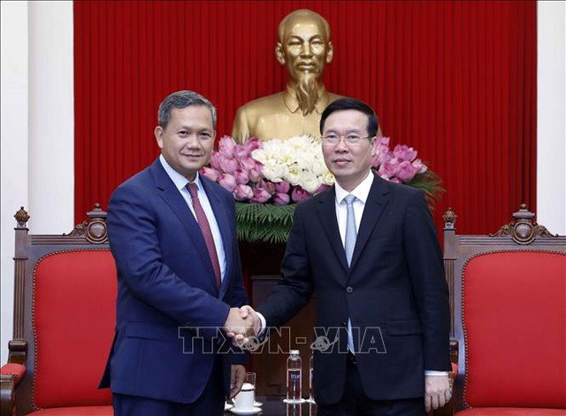 Chủ tịch nước tiếp Phó Tổng tư lệnh kiêm Tư lệnh Lục quân Quân đội Hoàng gia Campuchia - Ảnh 3.