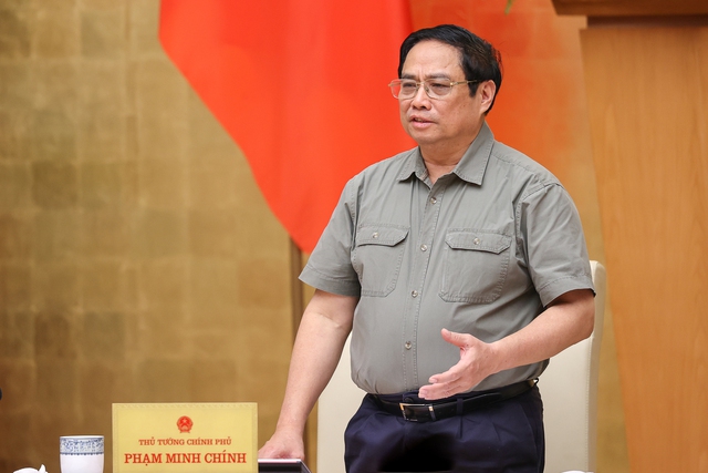 Thủ tướng Chính phủ Phạm Minh Chính phát biểu tại phiên họp Chính phủ chuyên đề - Ảnh: VGP/Nhật Bắc