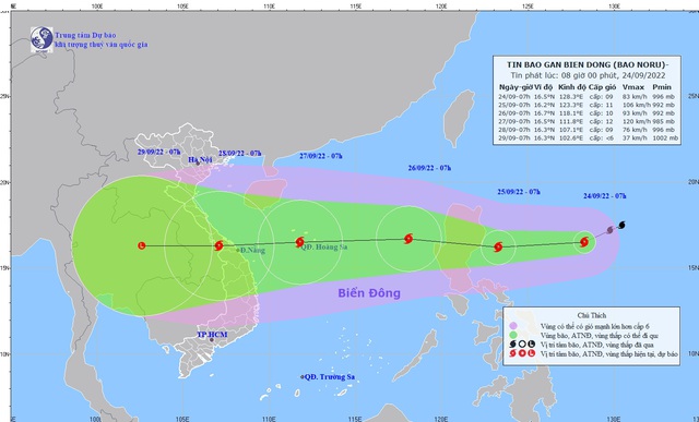 Vào Biển Đông, bão NORU giật cấp 13-15, di chuyển nhanh vào đất liền; Văn phòng Thường trực BCĐ Trung ương chỉ đạo hỏa tốc ứng phó - Ảnh 1.