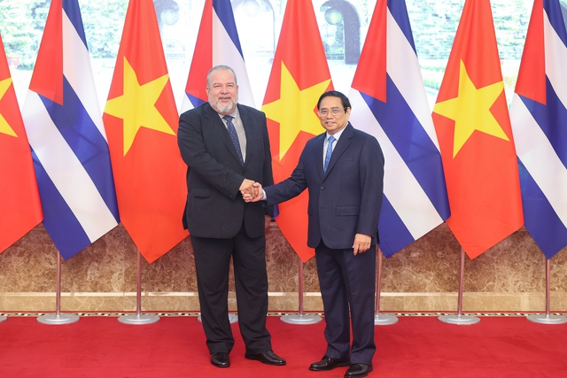 Chùm ảnh: Thủ tướng Phạm Minh Chính đón, hội đàm với Thủ tướng Cộng hòa Cuba - Ảnh 6.100%