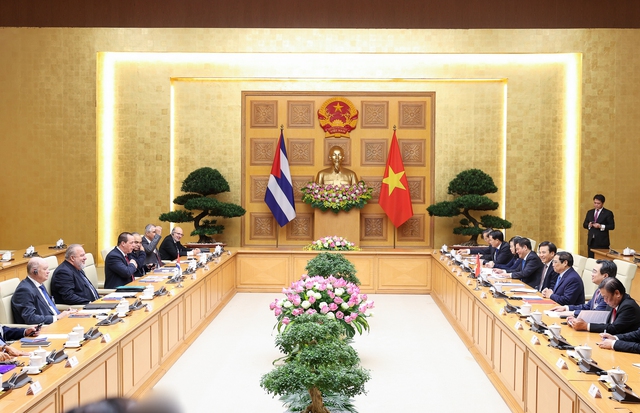 Chùm ảnh: Thủ tướng Phạm Minh Chính đón, hội đàm với Thủ tướng Cộng hòa Cuba - Ảnh 7.