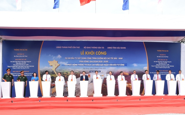 Phó Thủ tướng dự Lễ khởi công dự án thành phần Cần Thơ - Hậu Giang, công trình cao tốc Bắc - Nam - Ảnh 2.