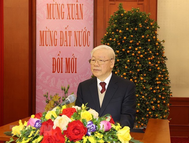 Phát biểu của Tổng Bí thư chúc Tết lãnh đạo, nguyên lãnh đạo Đảng, Nhà nước - Ảnh 1. Phát biểu của Tổng Bí thư chúc Tết lãnh đạo, nguyên lãnh đạo Đảng, Nhà nước - Ảnh 1.