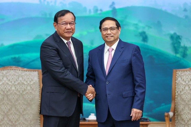 Thủ tướng Phạm Minh Chính tiếp Trưởng Ban Đối ngoại Đảng Nhân dân Campuchia - Ảnh 1.