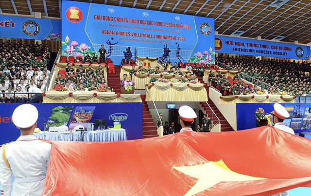 Lần đầu tiên Bộ Quốc phòng Việt Nam đăng cai Giải bóng chuyền nam trong nhà Quân đội các nước ASEAN - Ảnh 1.