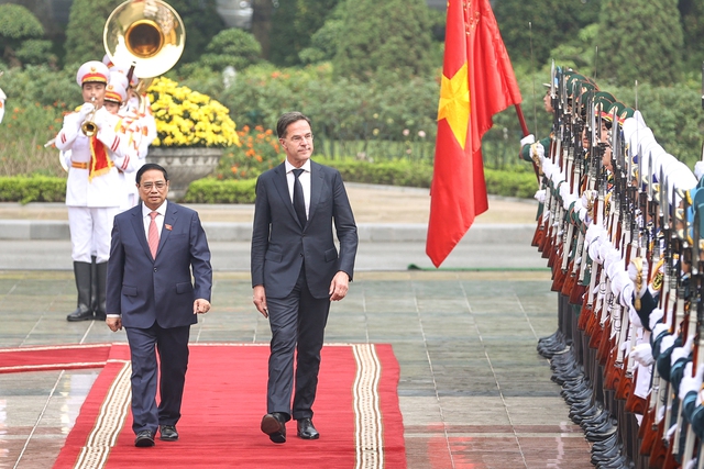 Hình ảnh: Thủ tướng Phạm Minh Chính chủ trì lễ đón chính thức Thủ tướng Hà Lan Mark Rutte - Ảnh 1.