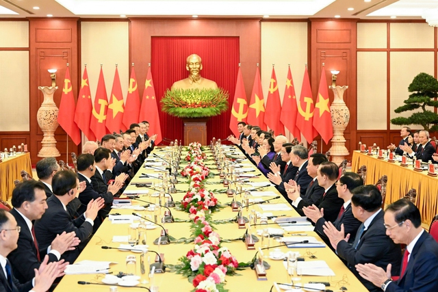 Tổng Bí thư Nguyễn Phú Trọng chủ trì lễ đón cấp Nhà nước Tổng Bí thư, Chủ tịch Trung Quốc Tập Cận Bình- Ảnh 12.