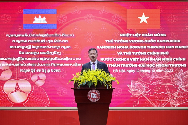Hai Thủ tướng Việt Nam, Campuchia giao lưu với sinh viên, thế hệ trẻ hai nước- Ảnh 5.